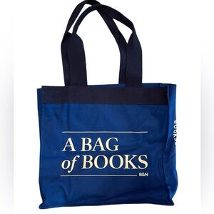 ✨BARNES & NOBLE✨A Bag of Books Tote, 100% Cotton Blue Canvas